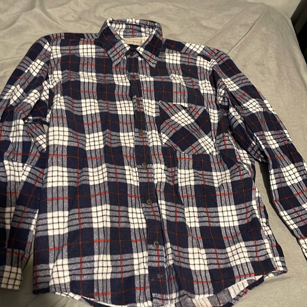 Blue and Red Open Trails medium Flannel
